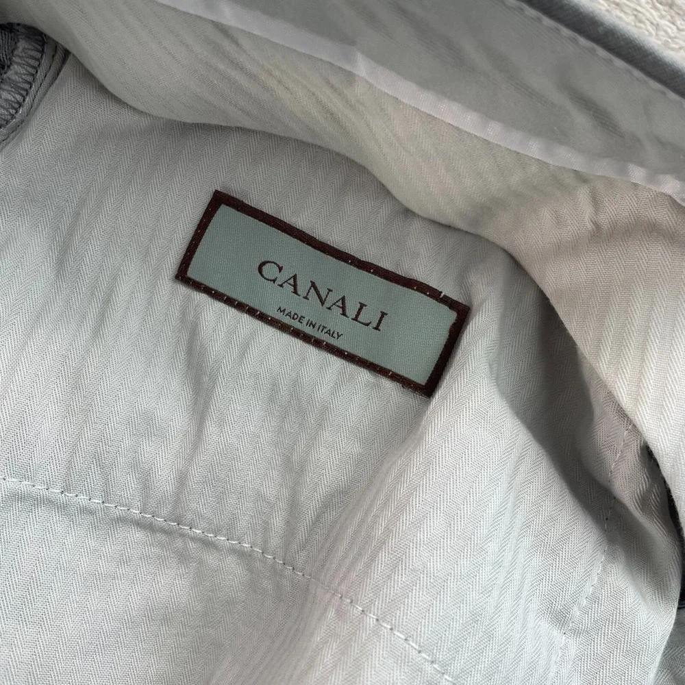 Canali Casual Pants Men 40x34 Light Grey Regular Fit Stretch Made Italy NWT $495